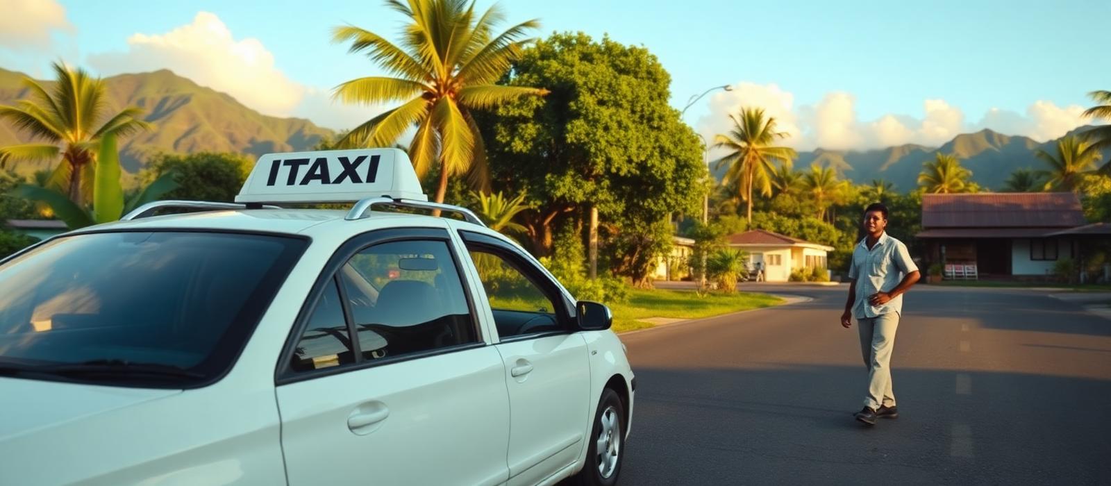 Verified local taxi service in a Samoan village